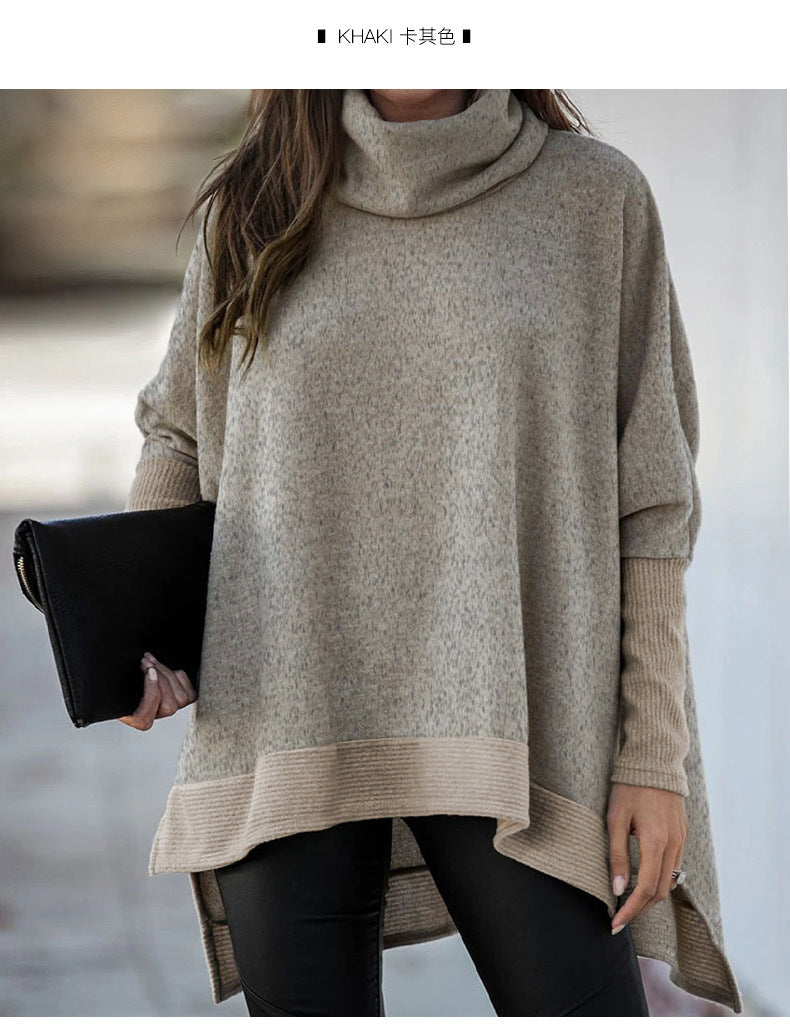 Cozy Batwing Sleeve Turtleneck Loose Sweater
