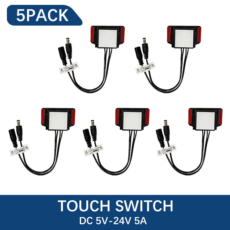 LED Mirror Touch Sensor Switch – Stepless Dimming, Hidden Installation, DC 5‑24V (3‑5 Pack)