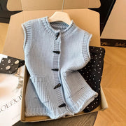 Loose-fitting Single-breasted Layered Top for Winter