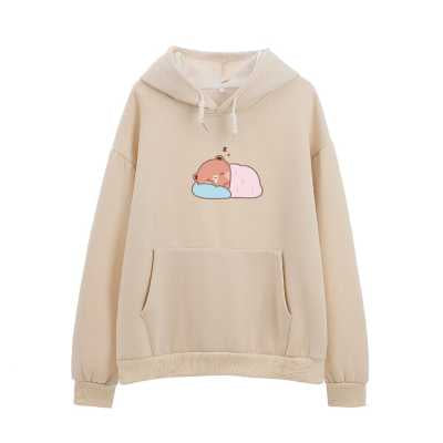 Cute Bear Print Korean Style Women's Soft Hoodie