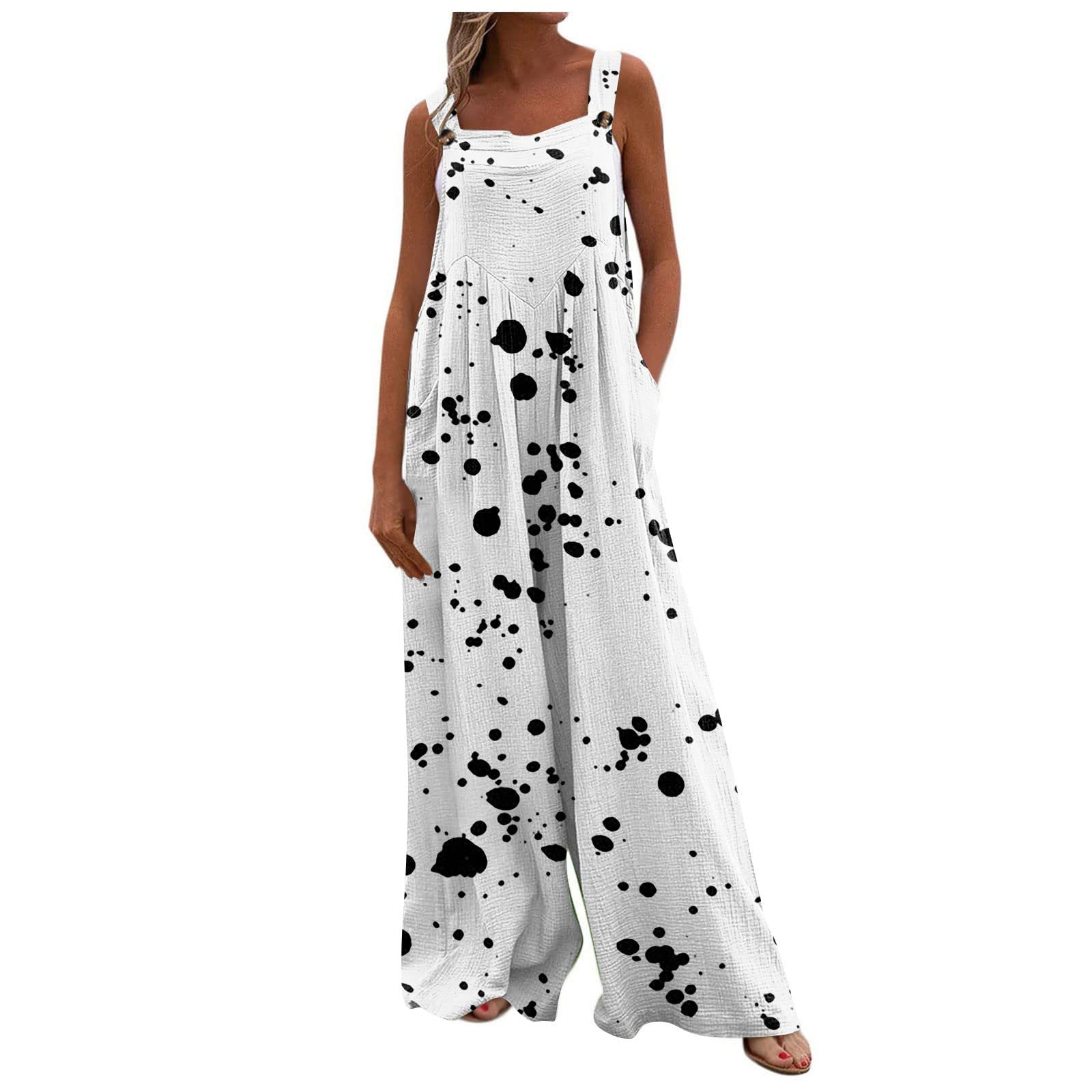 Boho Printed Patchwork Pocket Jumpsuit