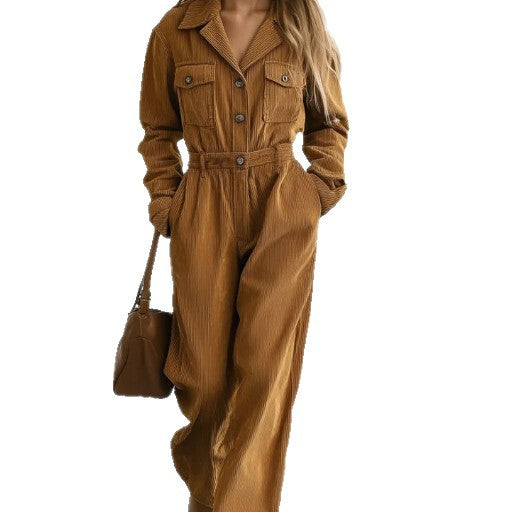 Solid Color Streetwear Utility Overalls