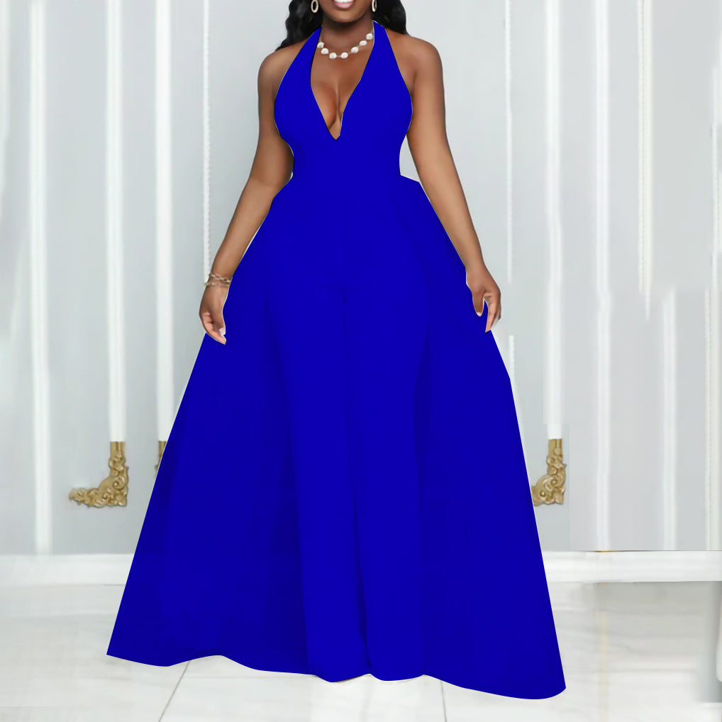 Chic Mesh Stitching Plus Size Jumpsuit