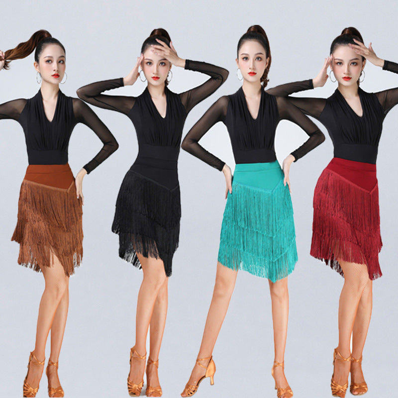 Women's Fringed Latin Dance Practice Skirt