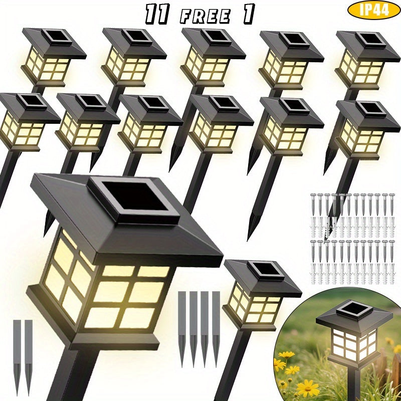 24/12/6 Solar Outdoor Lights, 600mA Solar Path Lights, 10 Hours Long-lasting LED Landscape Lighting Outdoor Solar Path Lights, Solar Garden Lights, Outdoor Waterproof Solar Path Lights, Suitable...