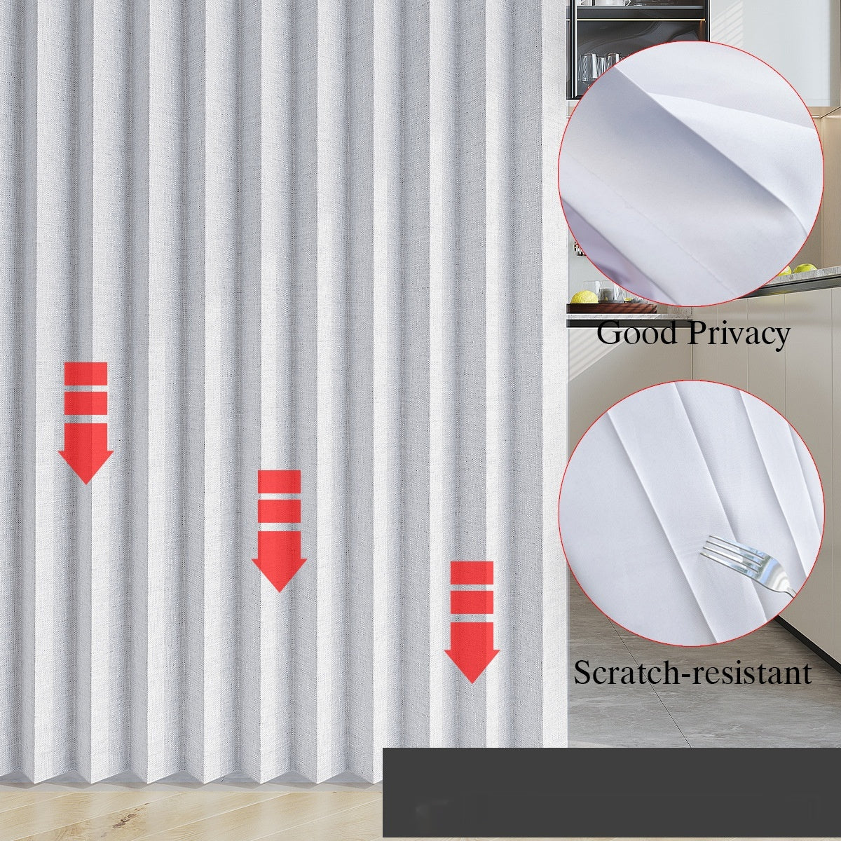 Household Solid Color Folding Partition Door Curtain