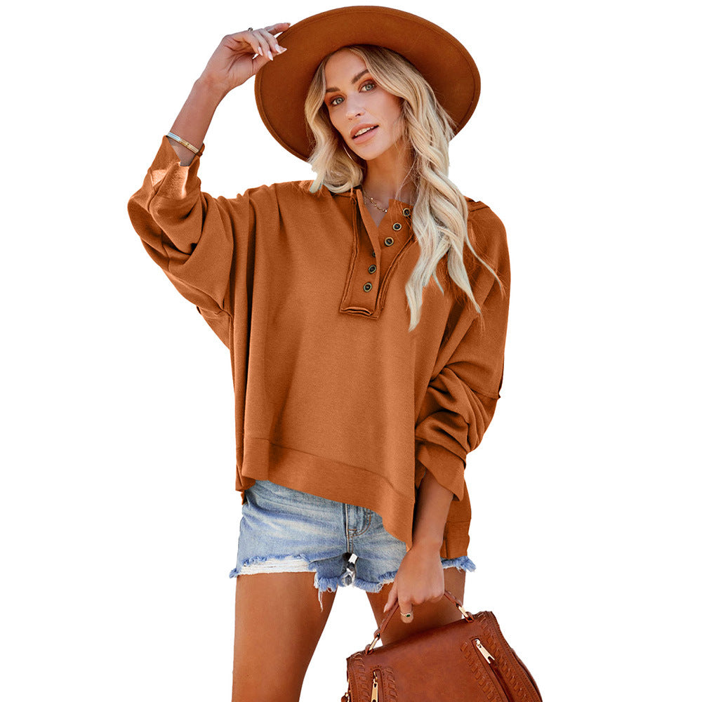 Women's Thickened Casual Drop-Shoulder Patchwork Hoodie