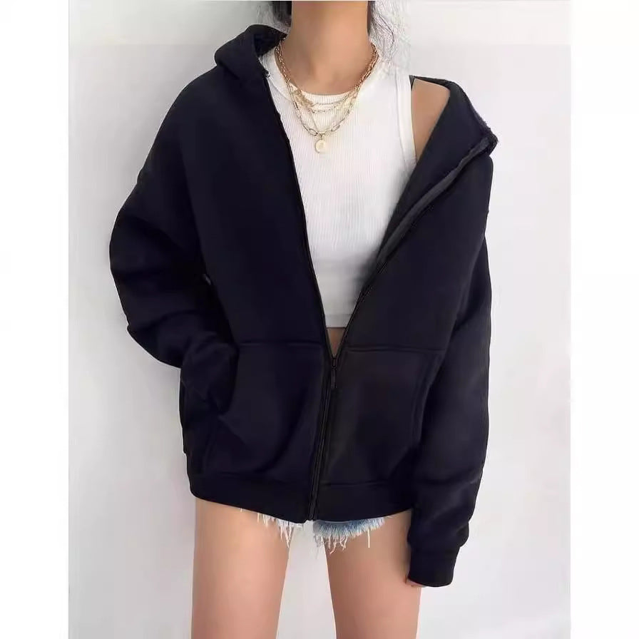 Women's Cozy Zipper Hooded Cardigan Coat