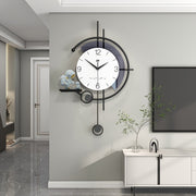22 Inch Large Modern Minimalist Wall Clock with Hands & Face - Silent Non-Ticking Quartz Movement, Irregular Shape Design, Iron Frame & Dial - Battery Operated (AA Not Included) - Easy-to-Read Large Numerals for Living Room, Bedroom, Kitchen
