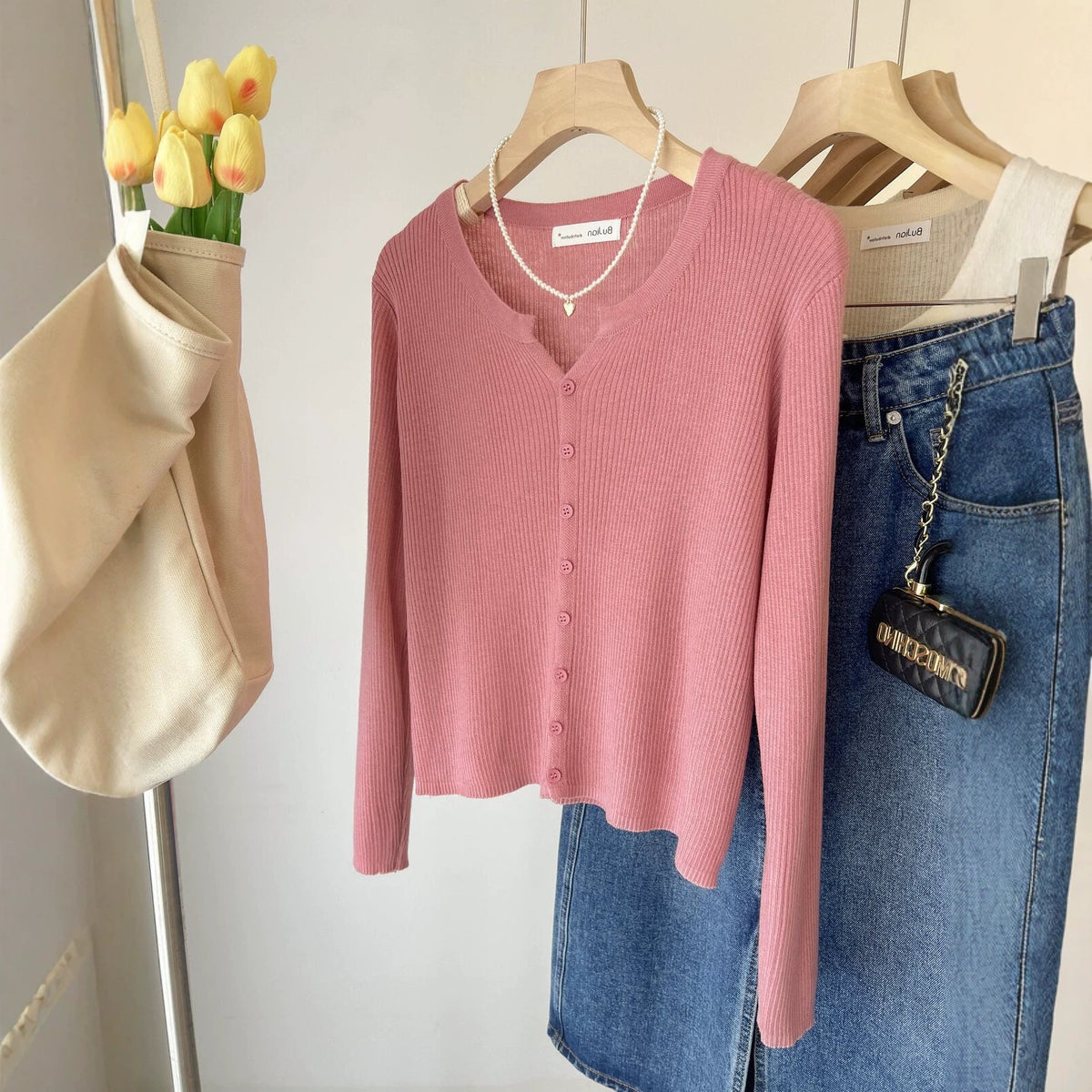 Womens Korean-style Chanel-inspired Pullover Base Layer Top