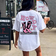 Loose-Fit Geometric Print Crew‑Neck T‑Shirt – Short Sleeves