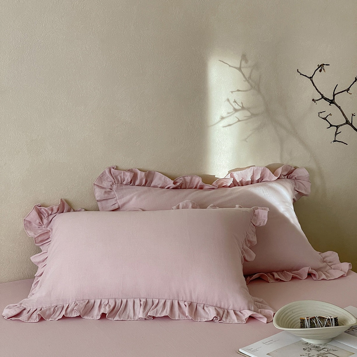 Ruffle-edged Pure Cotton Double-layer Gauze Single-piece Pillowcase