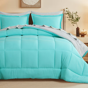 7pcs Ultra-Soft Bed In A Bag, Down Alternative Bedding Sets With All Season Quilted Comforter, Flat Sheet, Fitted Sheet, Pillowcases -Gifts For The Family And Friends