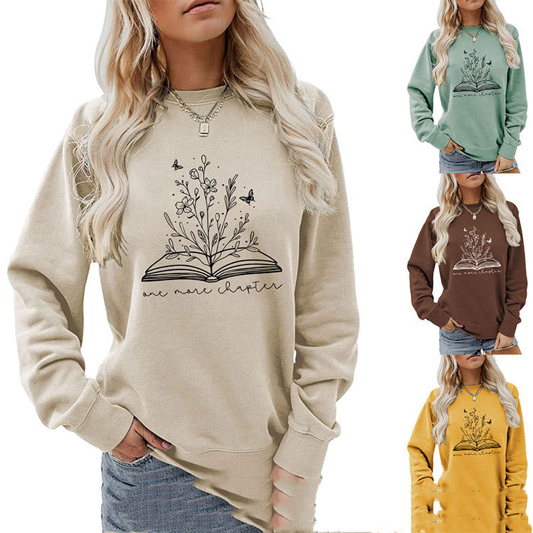 Casual Long Sleeve Letter Print Loose Sweatshirt