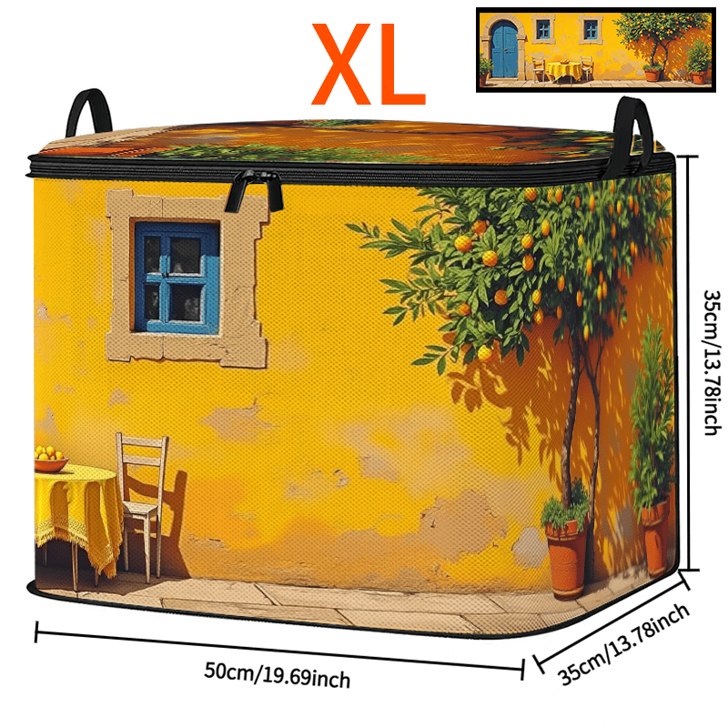Sunny Mediterranean-Style Large-Capacity Flat Storage Organizer Bag