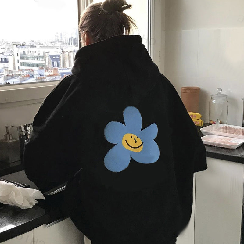 Women's Printed Relaxed-Fit Hoodie Sweatshirt