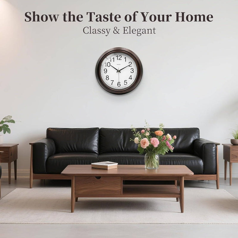 12 Inch Vintage Wall Clock with Easy-to-Read Black Hands & White Face - Large Arabic Numerals, Quartz Movement, Large Wall Kitchen Clock Extra Large, Clock Wall Clock, Clock Wall Clock, Large Wall Clock, Large Wall Clock Extra Large
