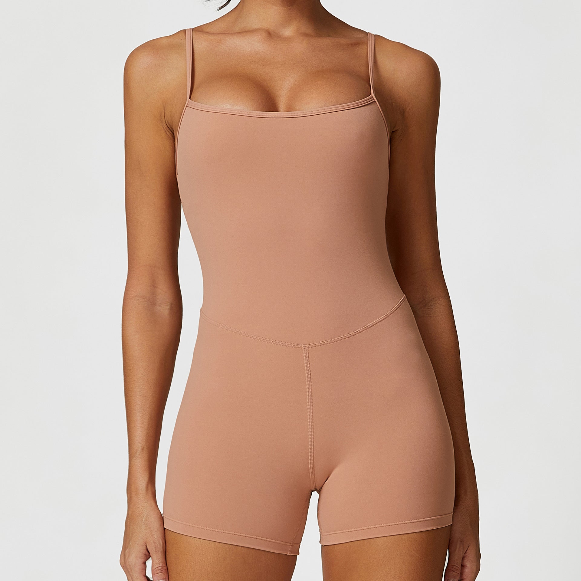 Seamless One-Piece Casual Yoga Romper with Thin Straps
