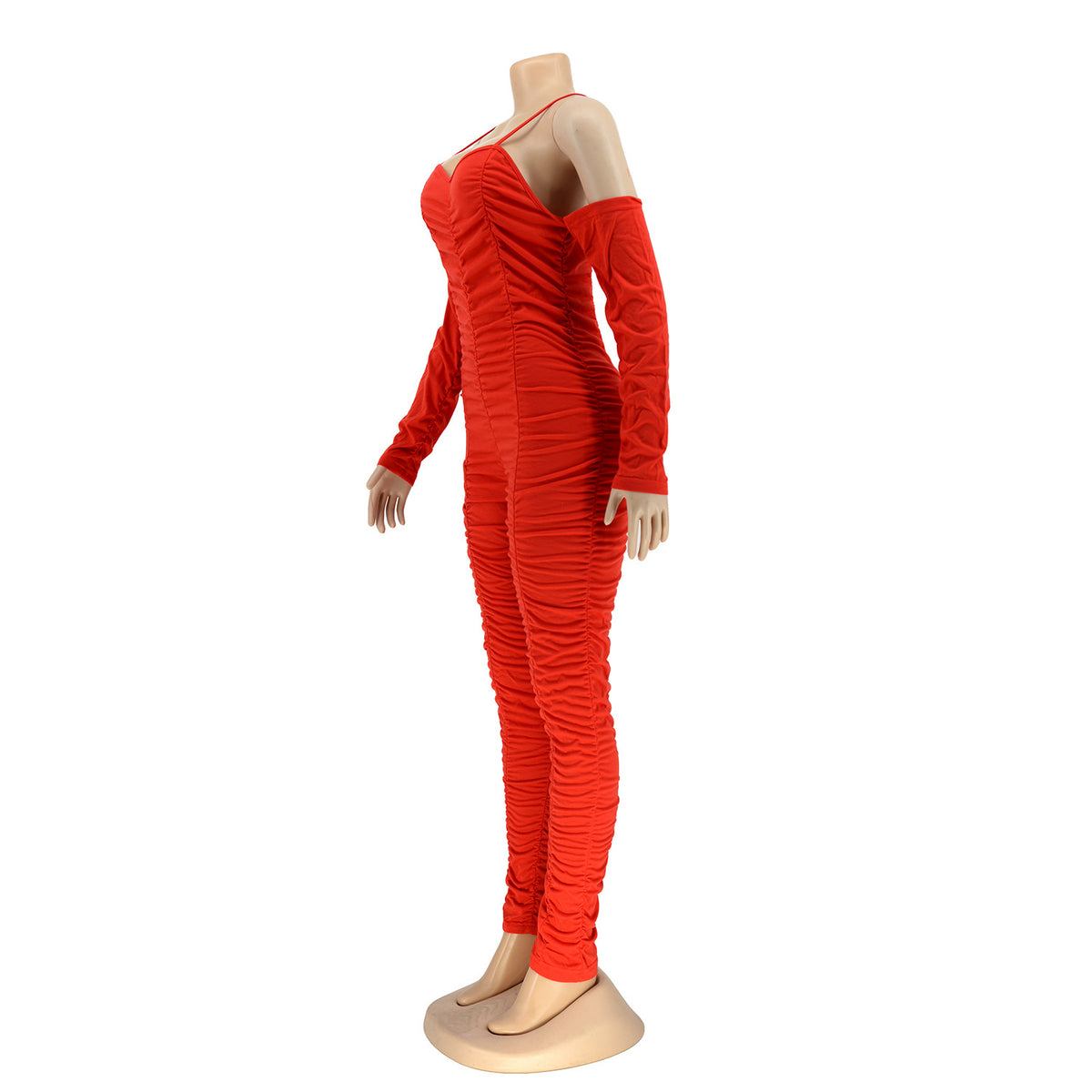 Tight Long Sleeve Spaghetti-strap Women's Jumpsuit