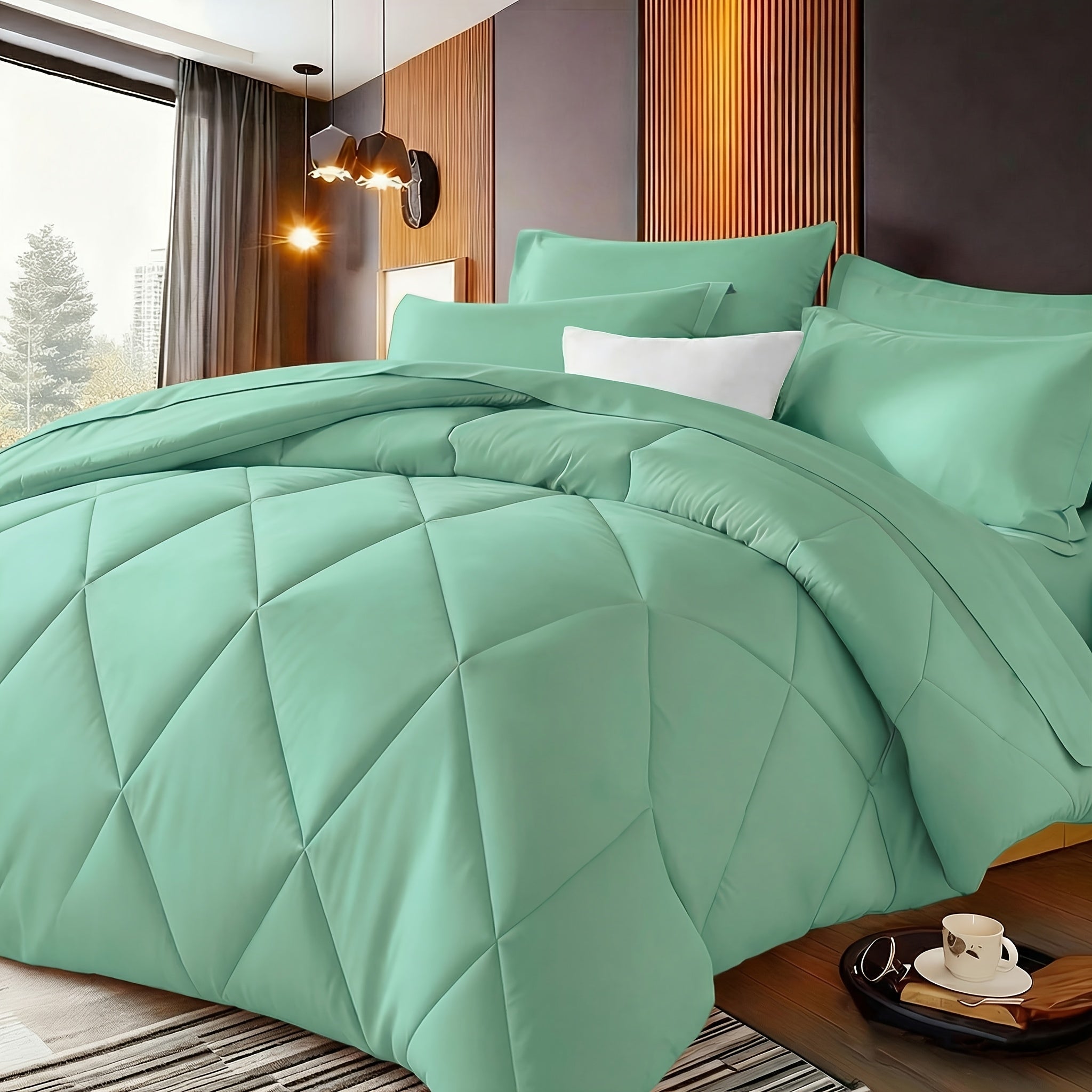 2-3 Piece Solid Color Diamond Pattern Bed Sheet Set – Large & Extra-Large, Ultra-fine Fiber, Lightweight Breathable