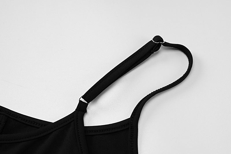 Women's Slim-Fit Solid Suspender Jumpsuit