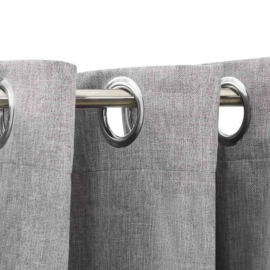Blackout Curtain with Eyelets, Linen Look; Blackout Curtain with