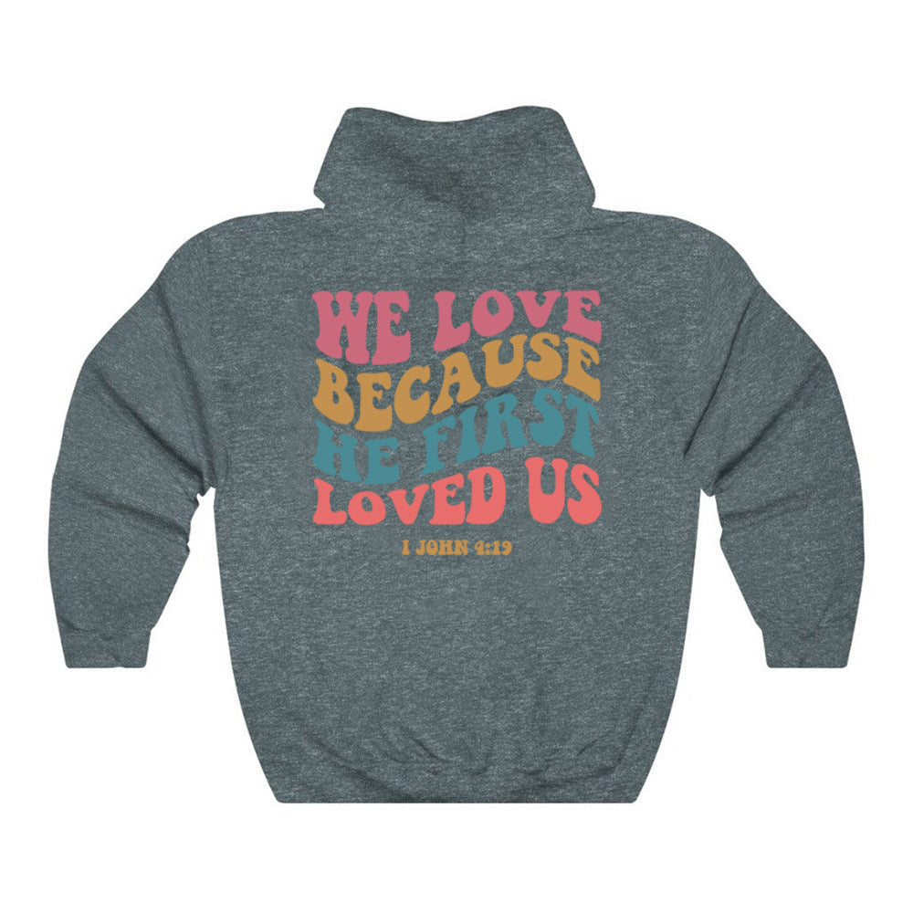 Cozy Solid Color Letter Printed Pullover Sweatshirt