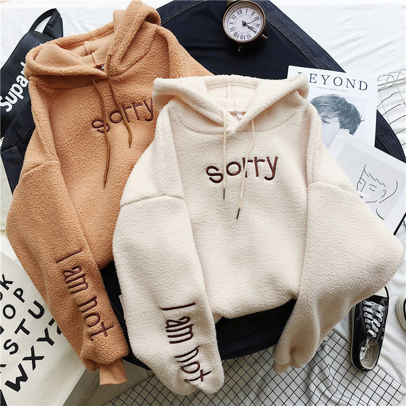 Women's Faux Cashmere Fleece-Lined Hooded Coat