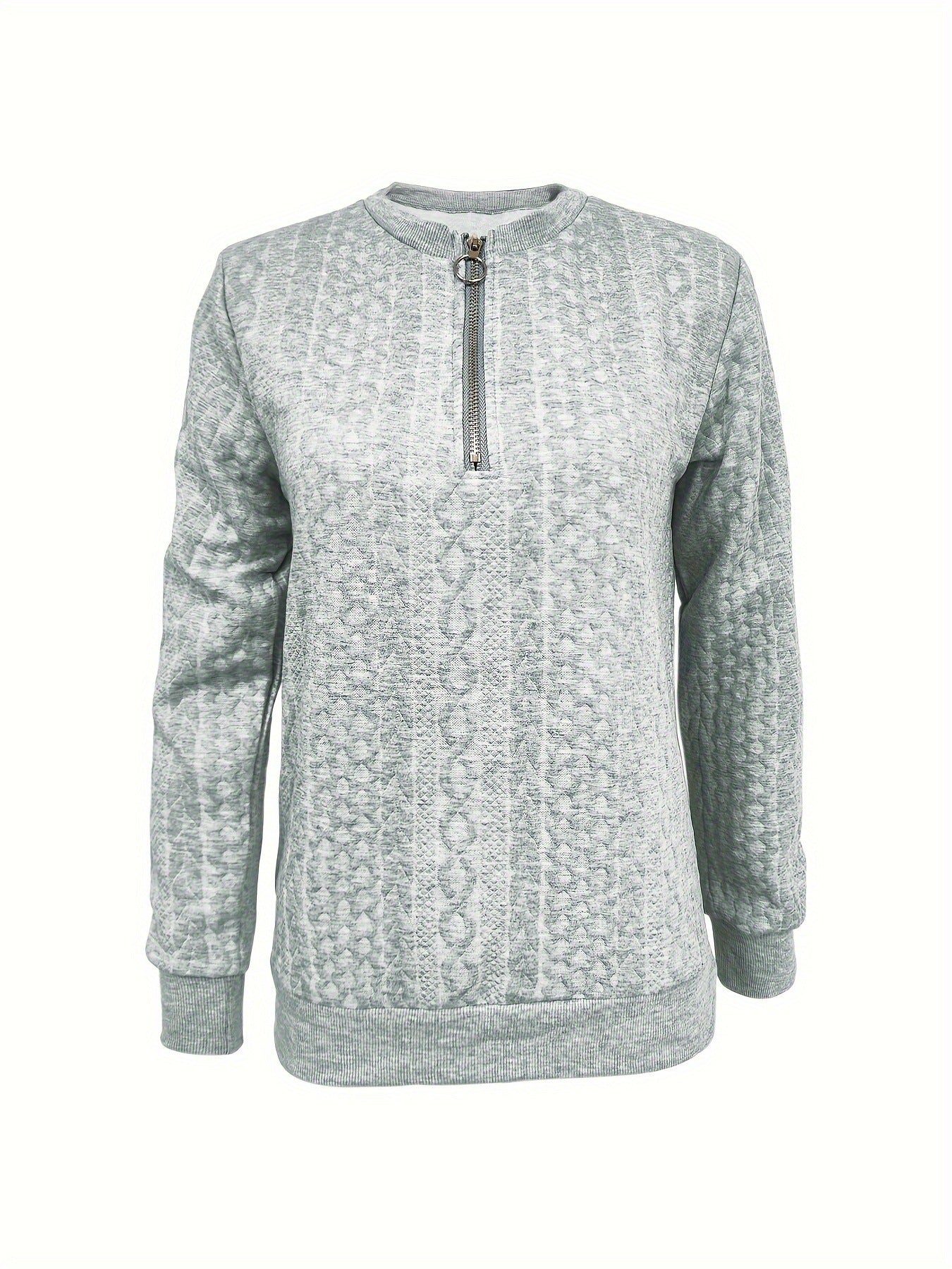 Women's Half-Zip Pullover Long-Sleeve Casual Sweater
