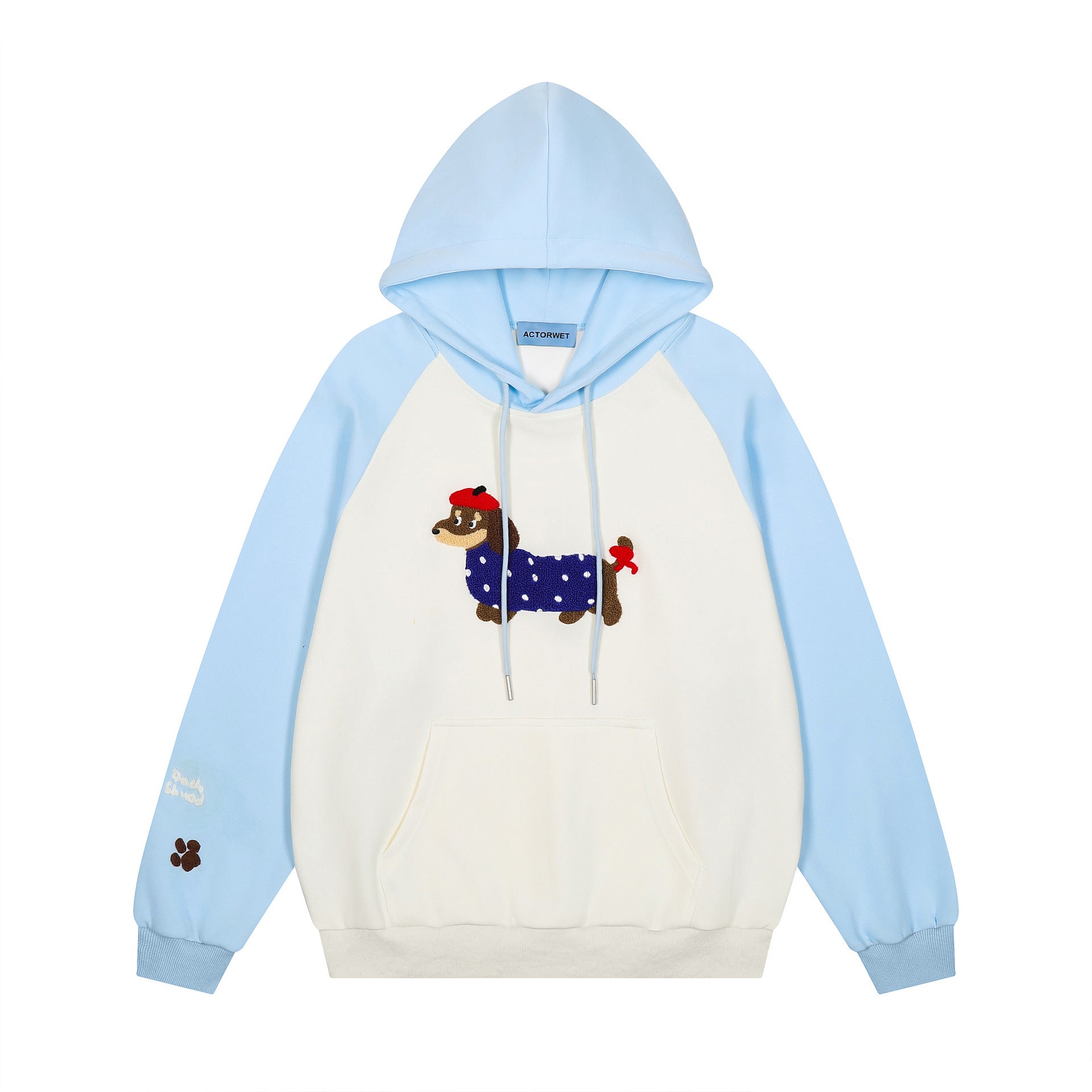 Cozy Embroidered Dog Casual Loose Hoodie
