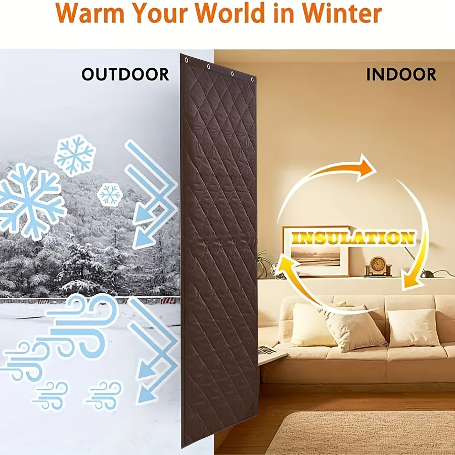 Magnetic Sealed Thick Oxford Insulated Door Curtain, Block Cold Wind Reduce Heating Cost, Soundproof Windproof Door Drape for Home Garage Retail Store