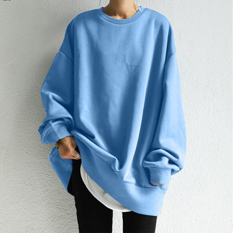 Women's Cozy Round Neck Loose Pullover Sweater