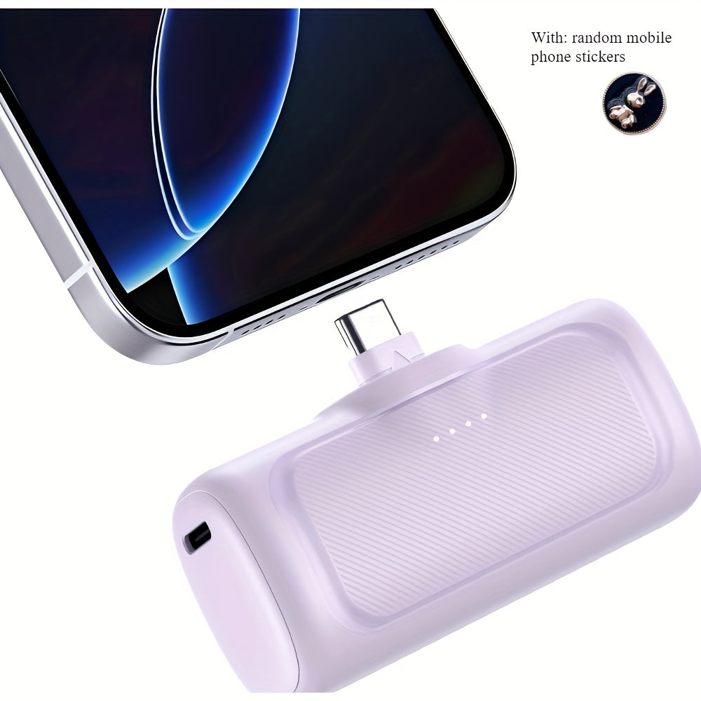 22.5W Fast Charging, 5000/10000mAh Mini Portable Charger, 5000mAh Optional 1/2/4pcs USB-C Power Bank With Charging Station Specification, Universal Compatibility, Dual Power Mode, Rechargeable...
