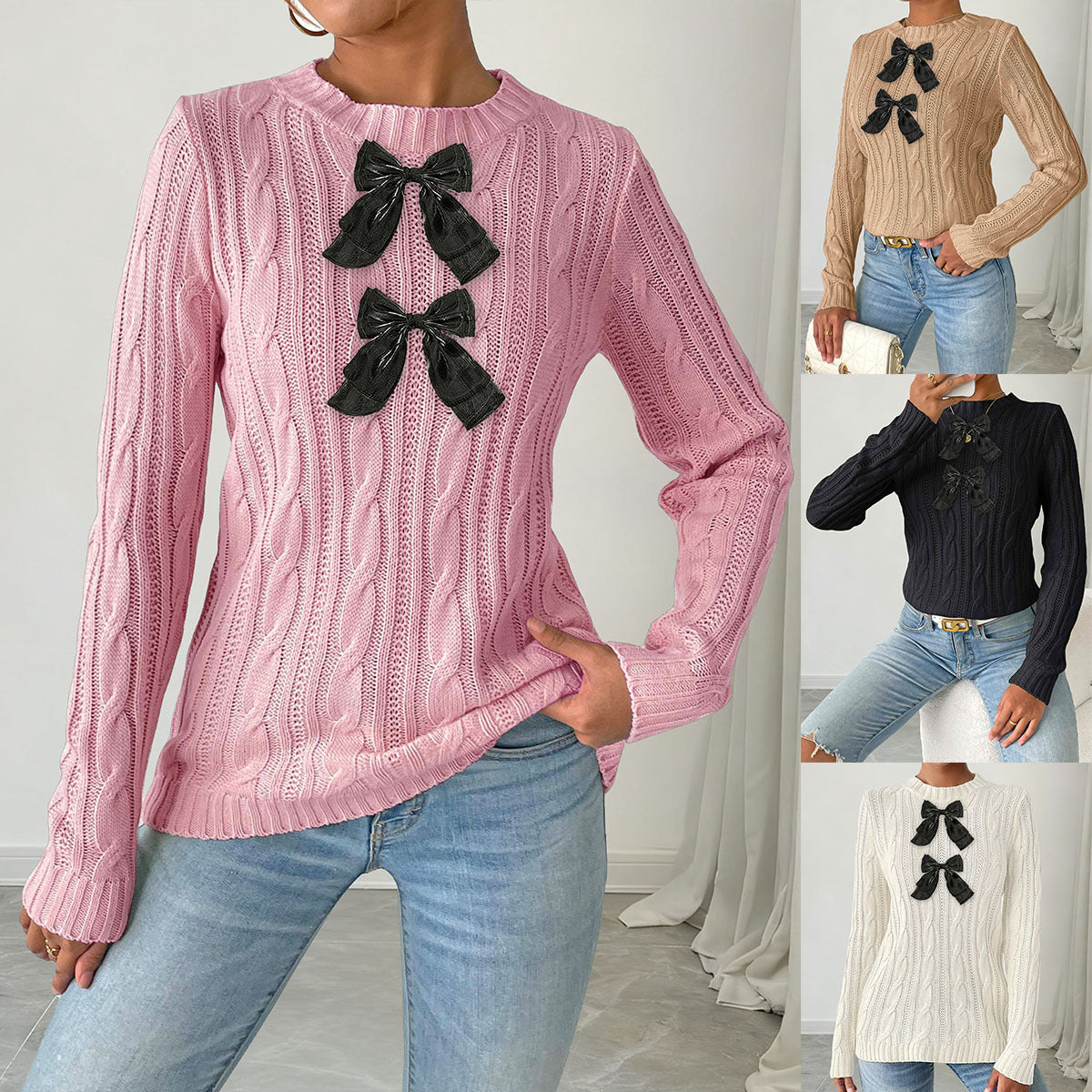 Round-neck Pullover Simple Base Layer Machine-knit Sweater
