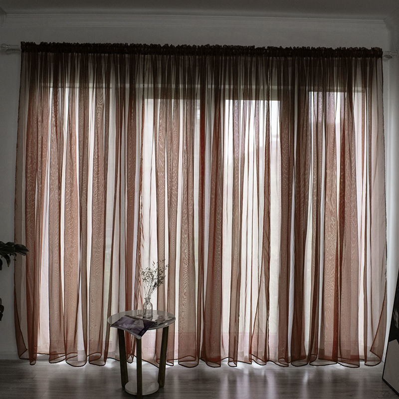 Simple and Modern Balcony Solid Color Gauze Curtain