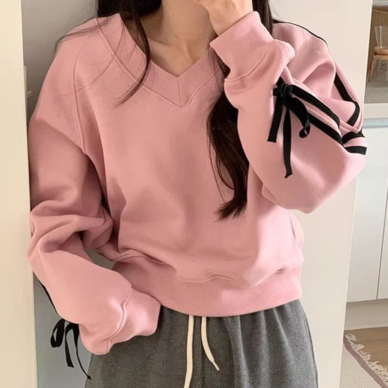Cozy Solid Color Women's Loose Casual Pullover Hoodie