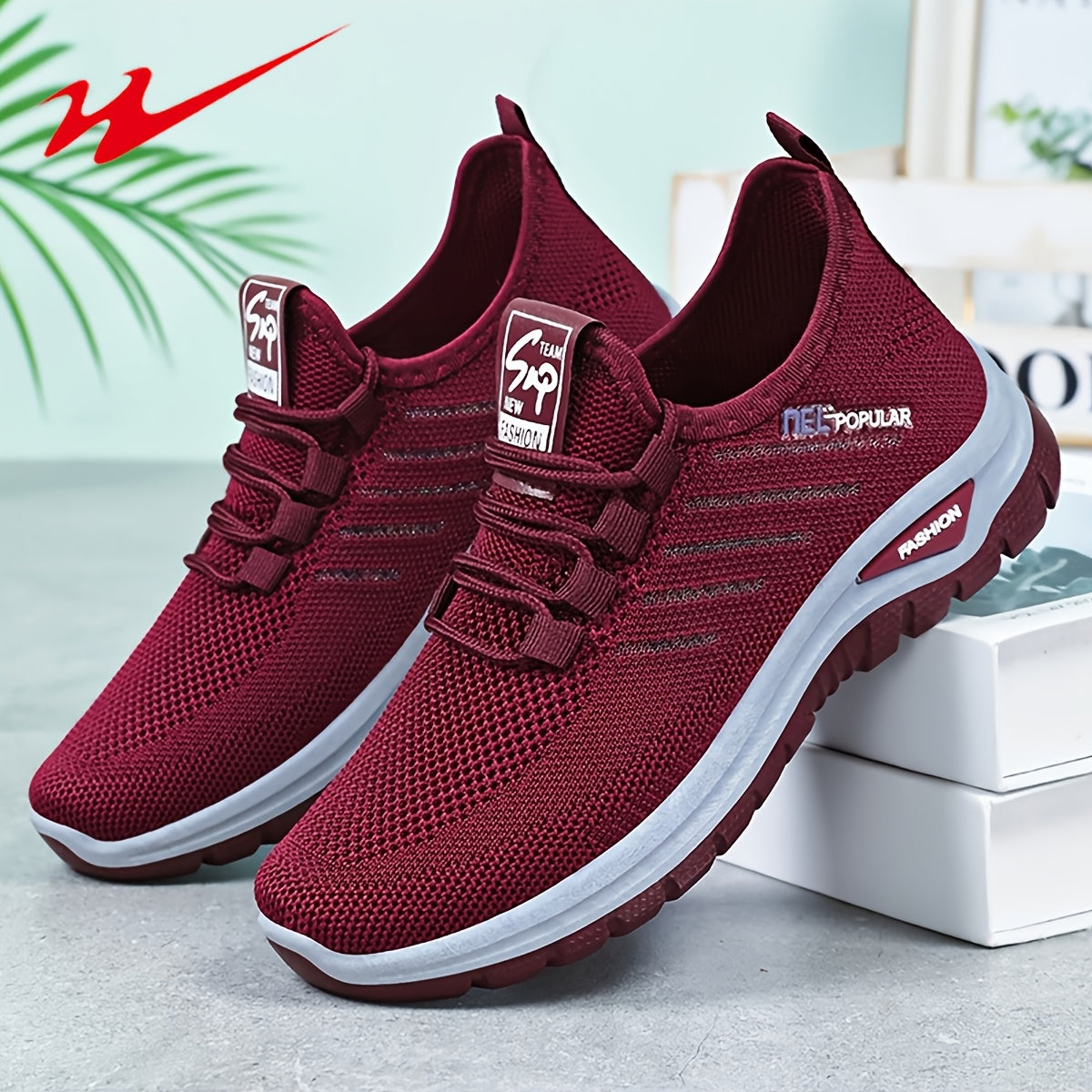 Women's Wide Width Neutral Arch Running Shoes with Breathable Fabric Upper and Cushioned PVC Sole