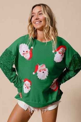 Women's Festive Sequin Padded Christmas Sweatshirt