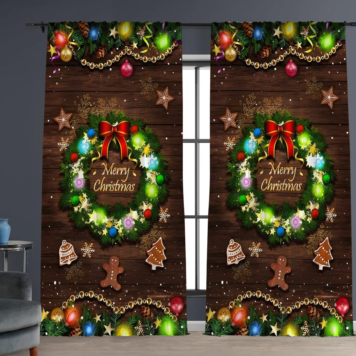 Christmas Curtain 3d Printing Curtain