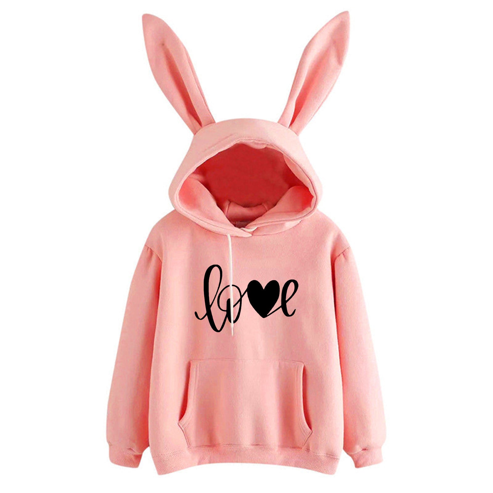 Cute Bunny Ear Hooded Casual Sweatshirt