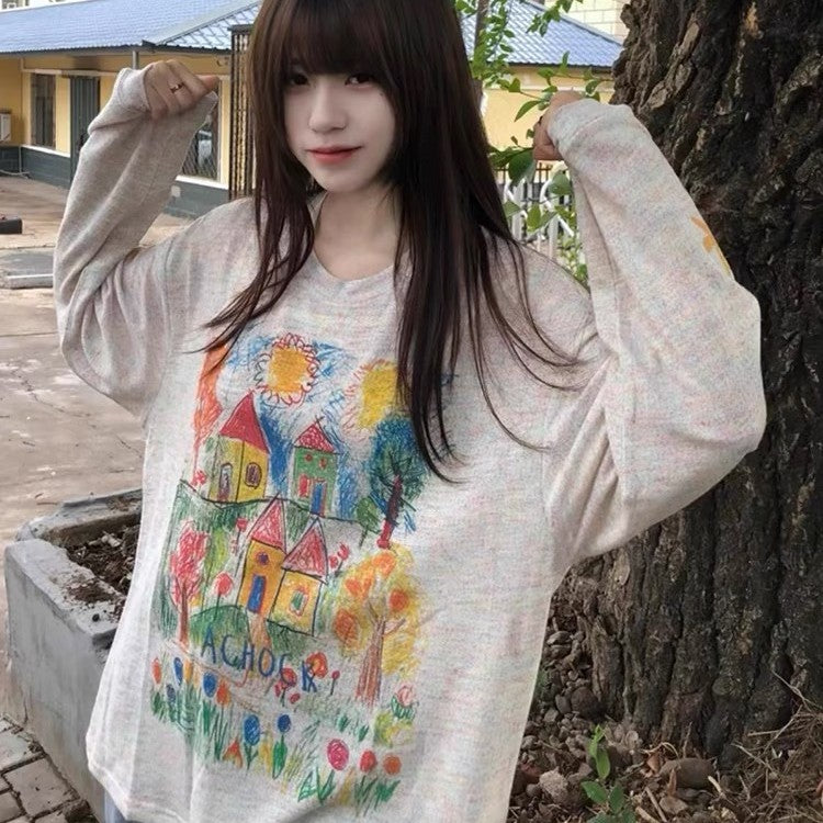 Loose Mesh Long‑Sleeve Tee – Breathable Silk‑Blend Comfort