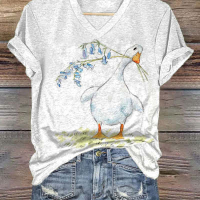 Printed Short‑Sleeve Top – Trendy Streetwear Tee