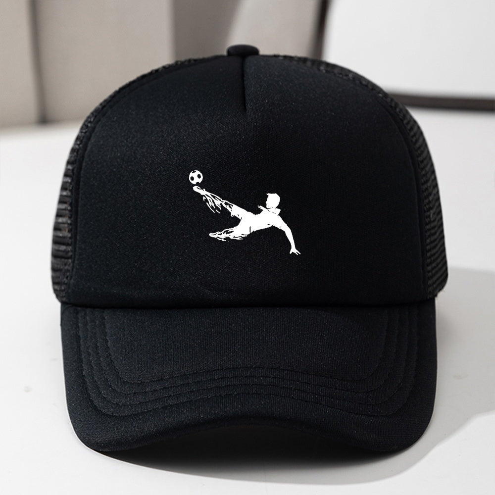 Unisex Mesh Print Baseball Cap – Breathable Sunshade Trucker Hat for Kids