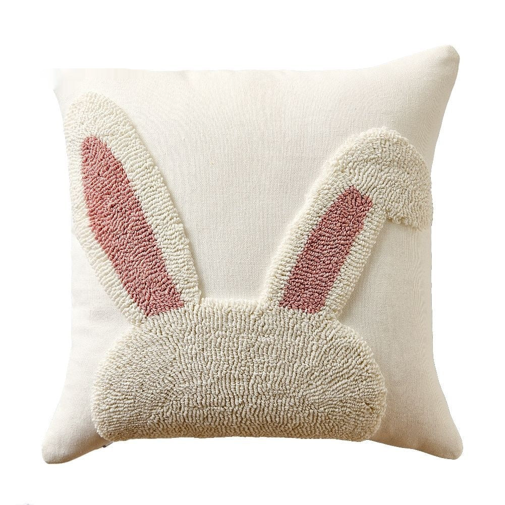 Adorable Easter Bunny Pillowcase with Loop Terry Embroidery