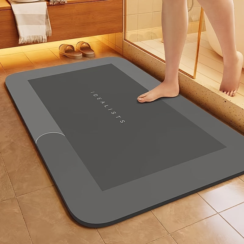 Bath Mat Super Absorbent Bath Mat - Quick-Dry Non-Slip Bathroom, Soft Floor Mat for Shower, Kitchen, Living Room, RV - Fast Absorbing Modern Bathroom Decor Mat, Geometric Pattern, Comfortable Textu...