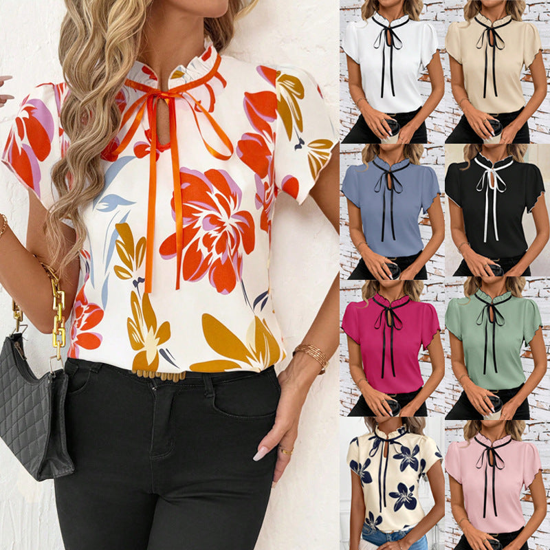 Tie-Dye Floral Crew Neck Top – Fresh, Relaxed Fit