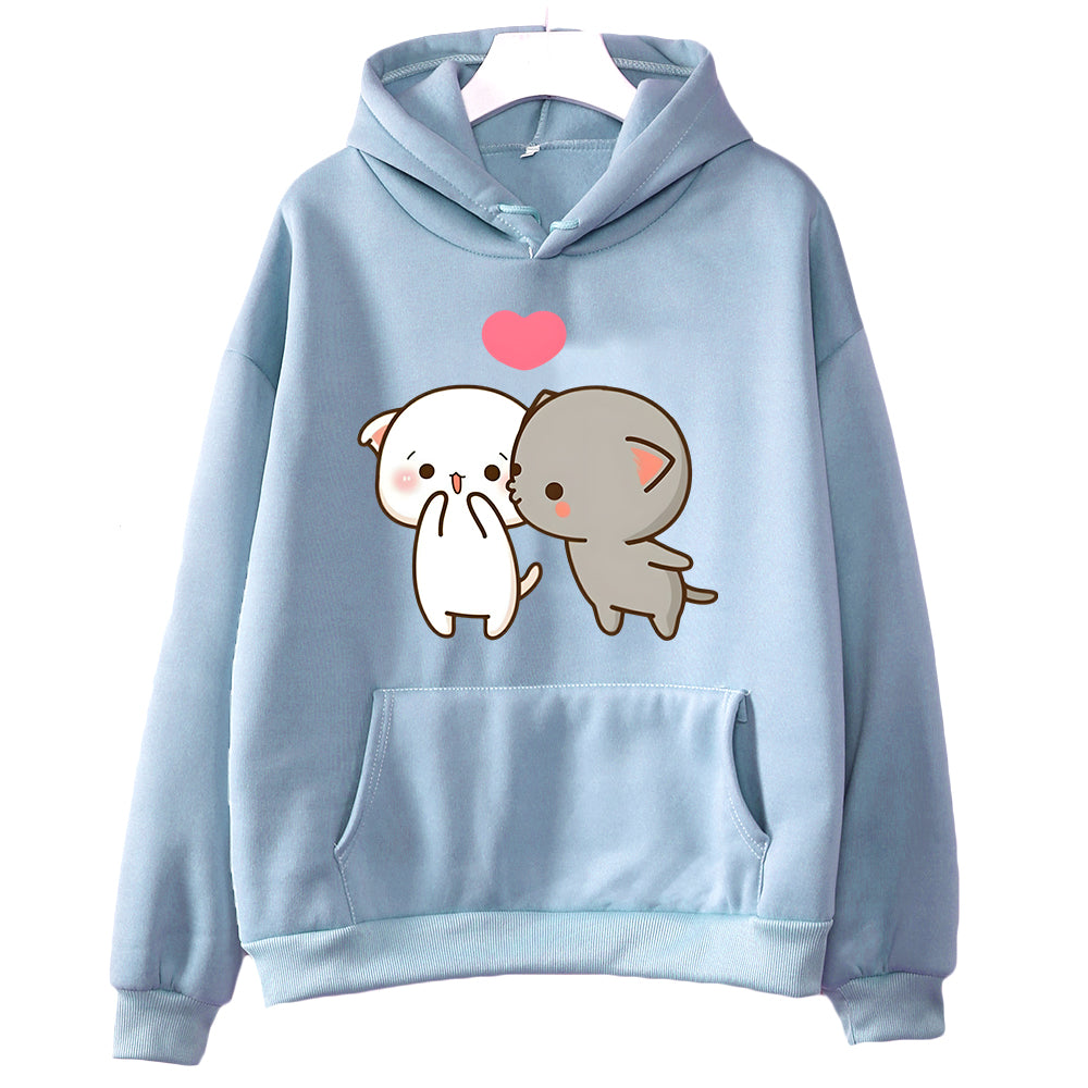 Cozy Printed Drawstring Pocket Hoodie for Women