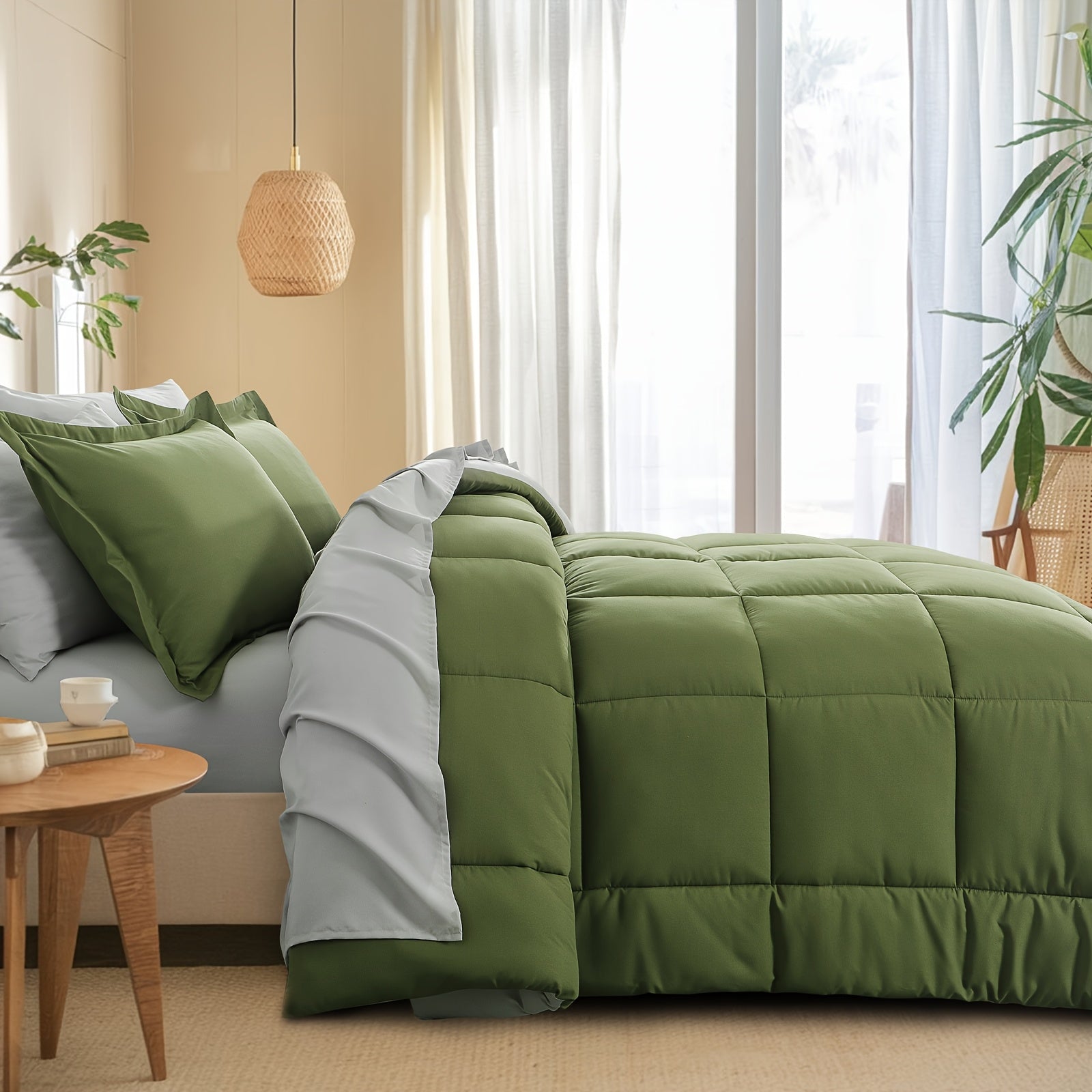 7pcs Ultra-Soft Bed In A Bag, Down Alternative Bedding Sets With All Season Quilted Comforter, Flat Sheet, Fitted Sheet, Pillowcases -Gifts For The Family And Friends