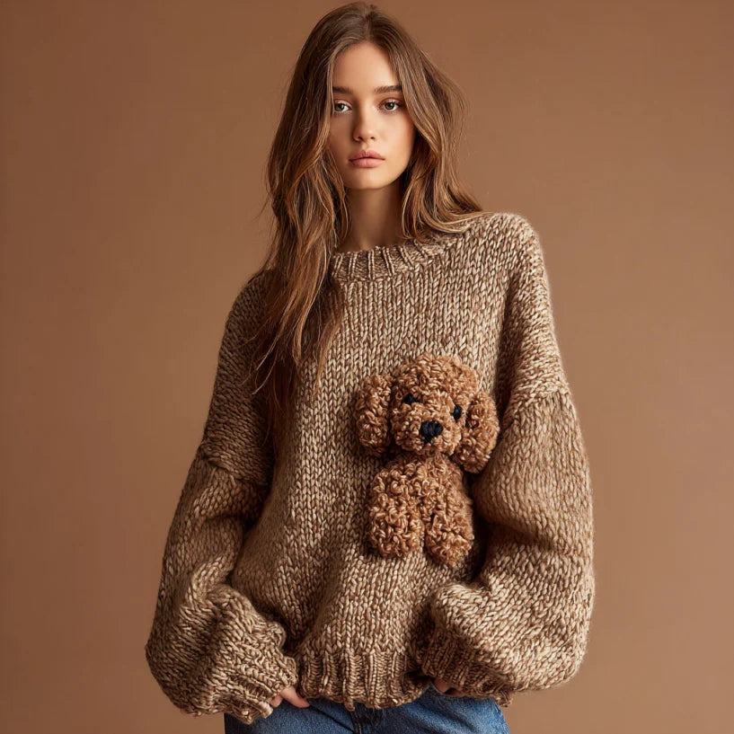 Womens Crew-neck Long-sleeve Sweater Outerwear and Layering Piece