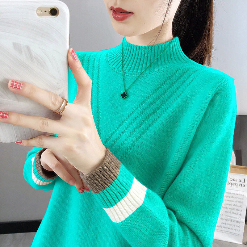 Womens Half-turtleneck Sweater Base Layer Top for Layering